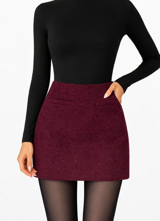 Jupe courte structurée à taille haute