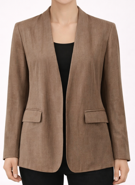 Blazer fluide sans col à coupe épurée