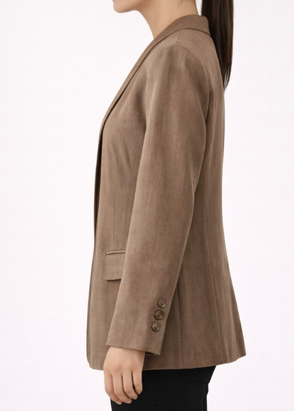 Blazer fluide sans col à coupe épurée
