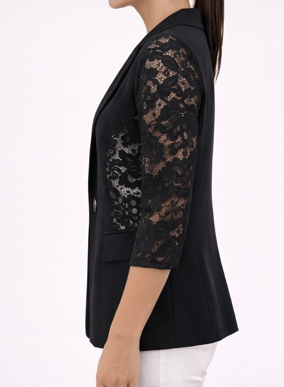Blazer élégant avec manches en dentelle