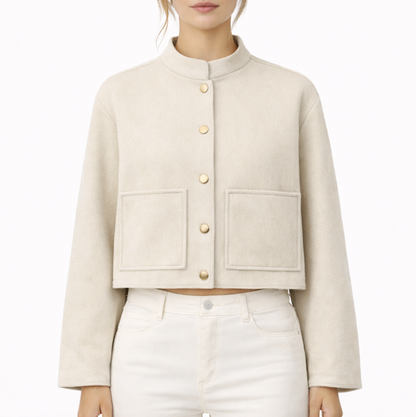 Veste courte structurée à boutons pression