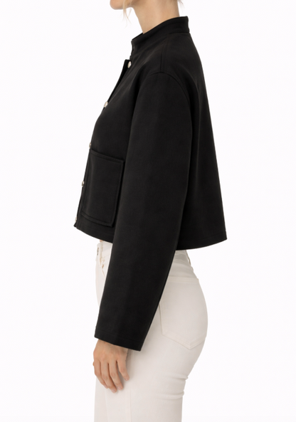 Veste courte structurée à boutons pression