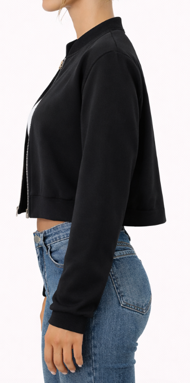 Veste courte zippée à coupe structurée