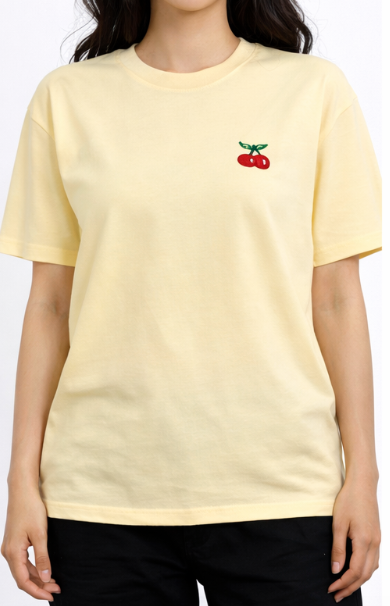 T-shirt coupe droite avec broderie discrète