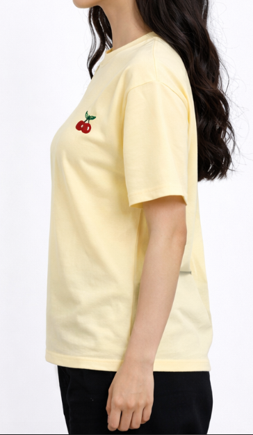 T-shirt coupe droite avec broderie discrète