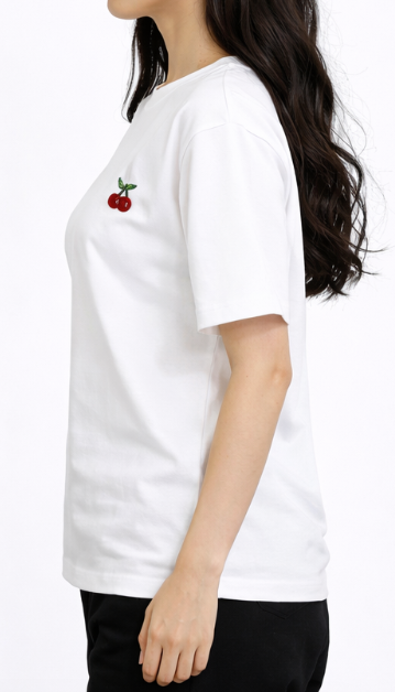 T-shirt coupe droite avec broderie discrète